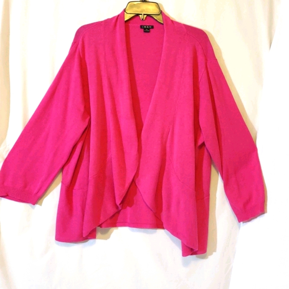 IMAN Size 3X Bright Pink Sweater